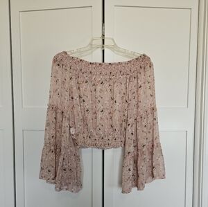 The Vintage Shop off-shoulder crop top blouse size L